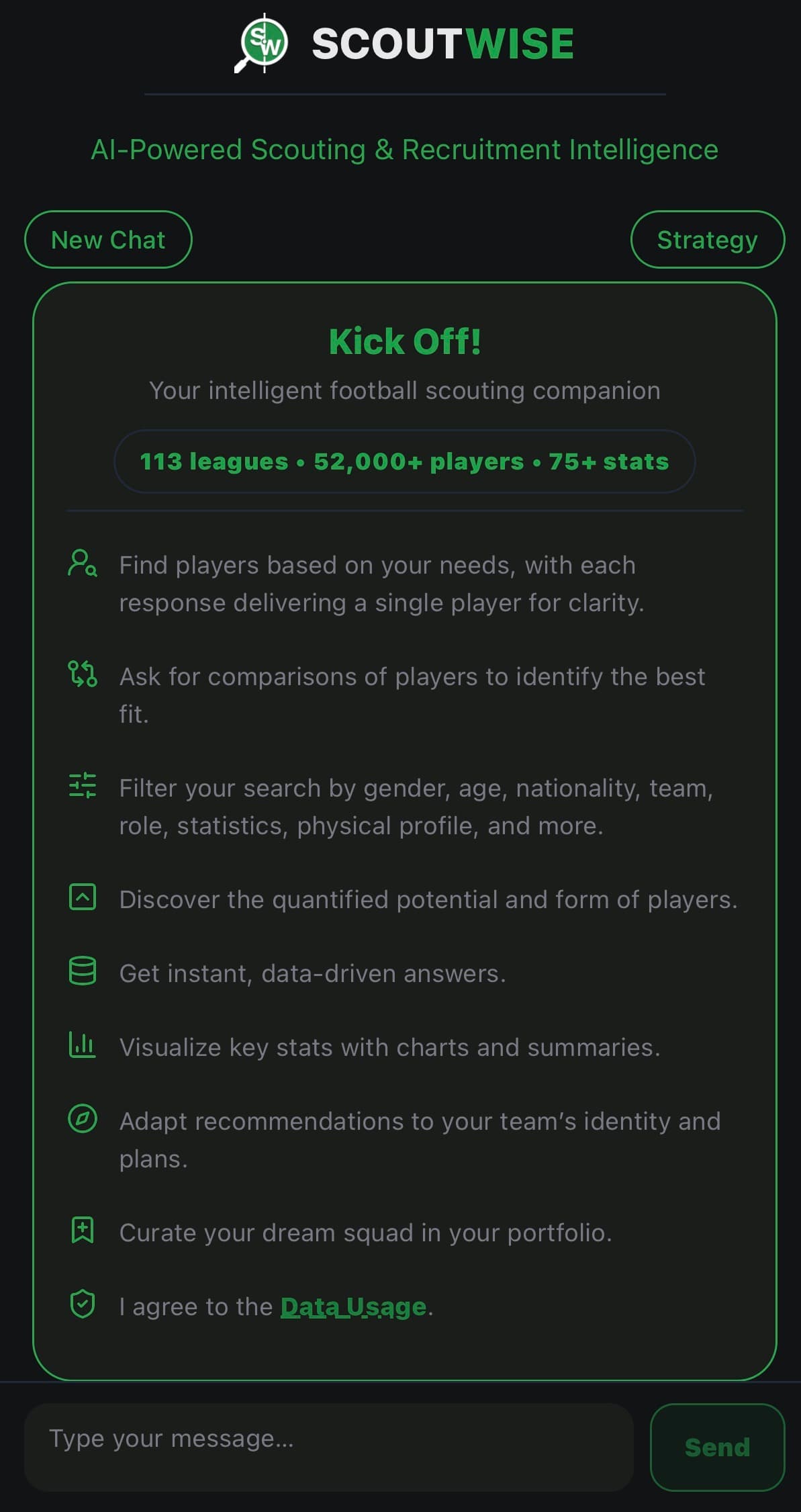 Chat screen