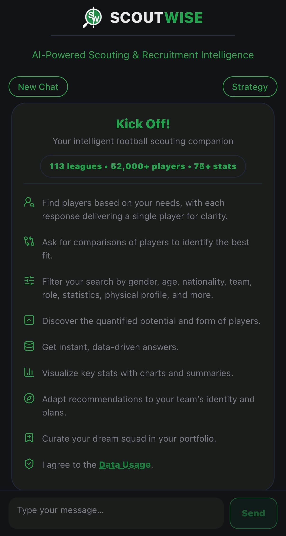Chat screen